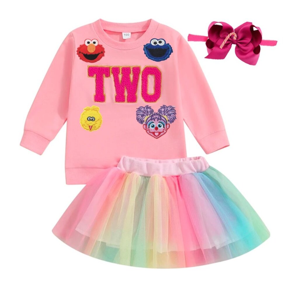 Elmo Dress Abby Outfit Second Birthday Sesame Street Cookie Sweater Skirt